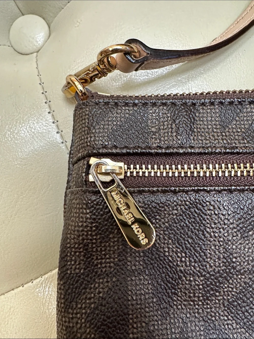 Michael Kors Brown Logo bag, Gold Hardware